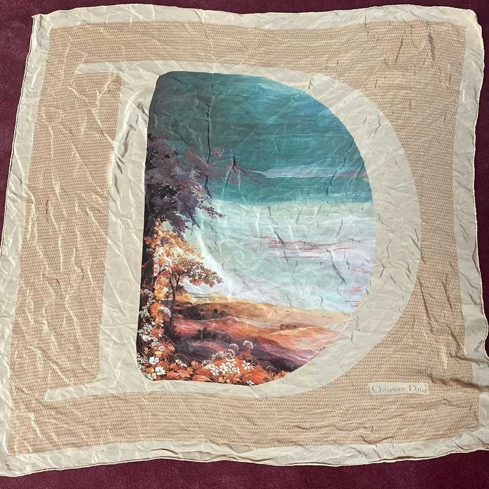 Vintage Christian Dior silk scarf